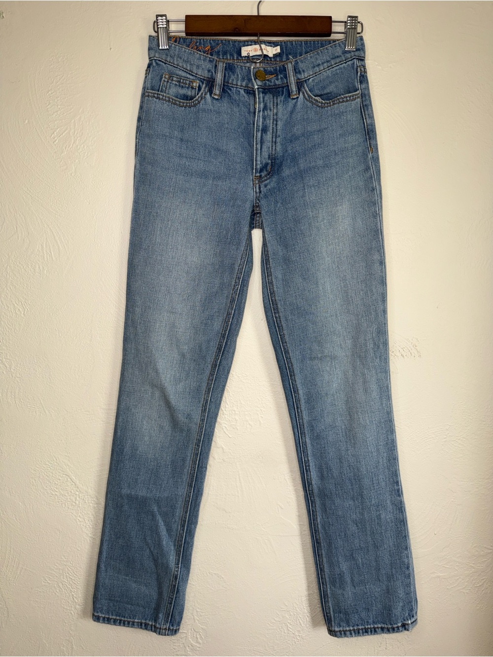 Tory Burch Button Fly Straight Leg Jeans Size 23